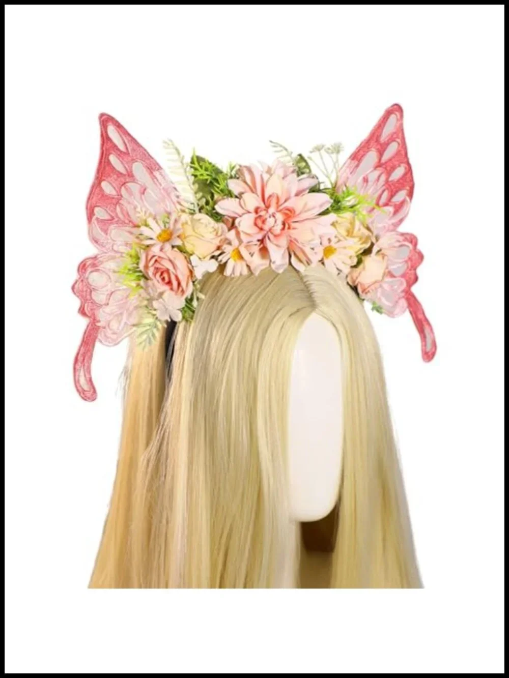 Fairy Butterfly Headband - Flower Crown with Wings, Woodland Floral Hair